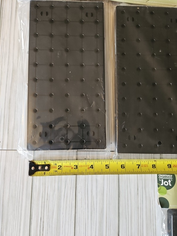 Lot 5 Creatively Organized by Jot Pegboard Black Plastic & Loop Hooks Rectangle