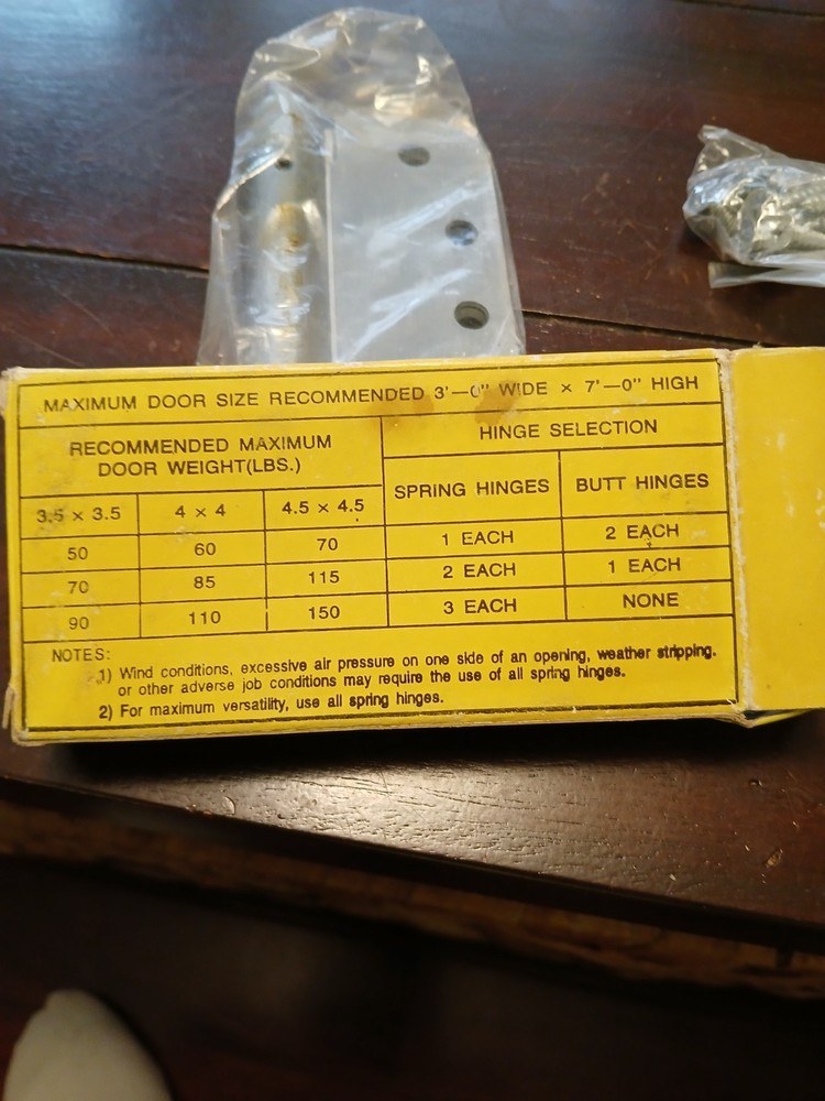 UL Spring Hinges one in each box, door hinge