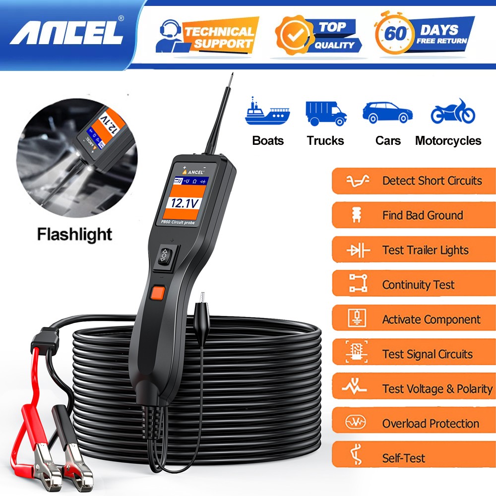 ANCEL PB50 Circuit Probe Battery Tester Electrical Diagnostic AC DC Voltage Tool