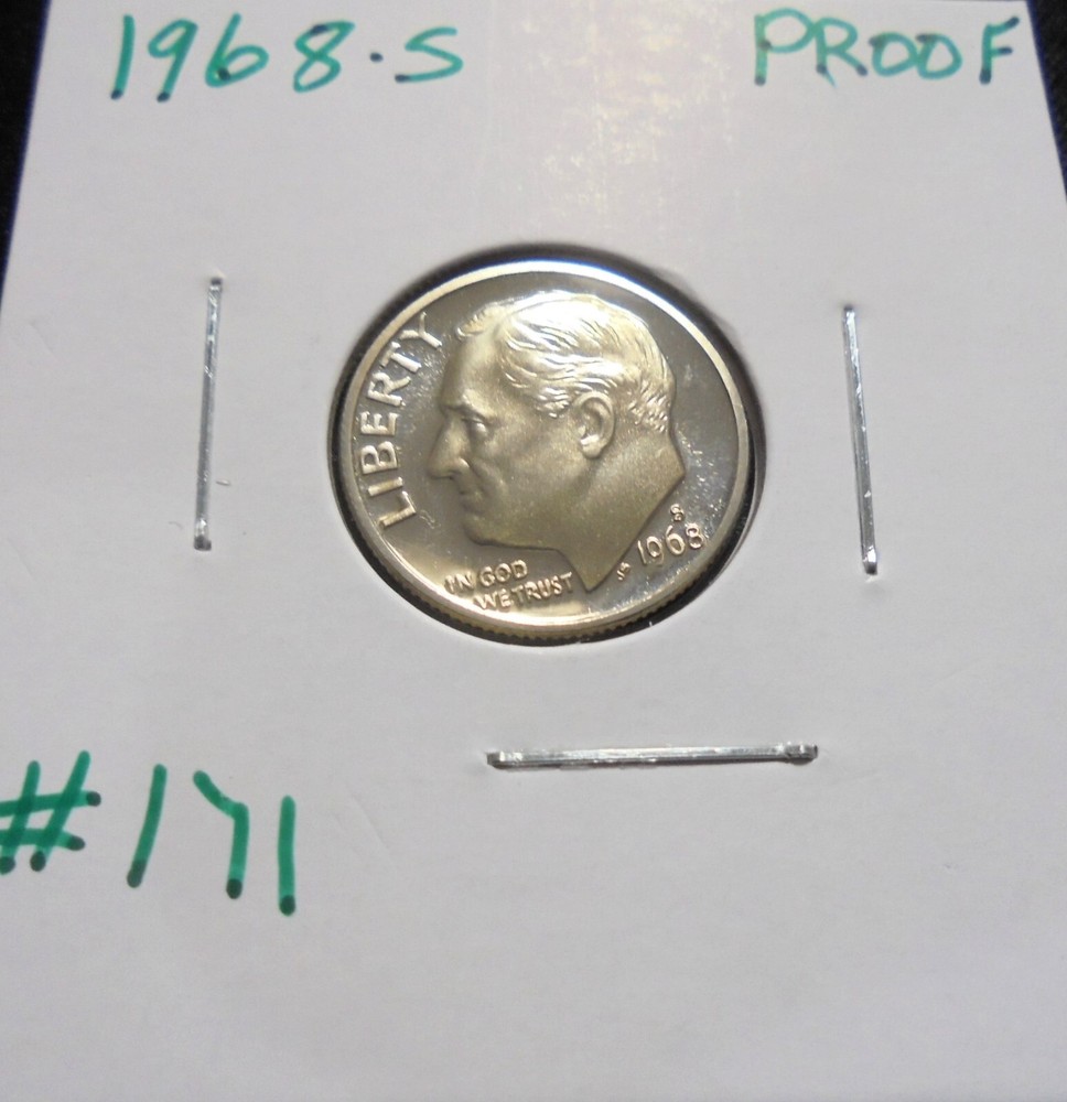 Nice 1968 s Proof Roosevelt Dime #171 From a Proof Set
