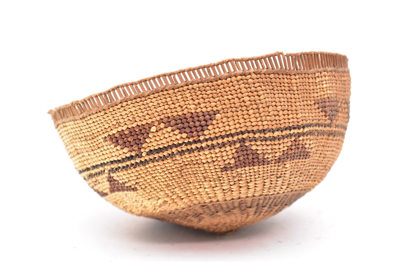 Antique Hupa Yurok NORTHERN California Native American Indian Basket 6.75" Bowl