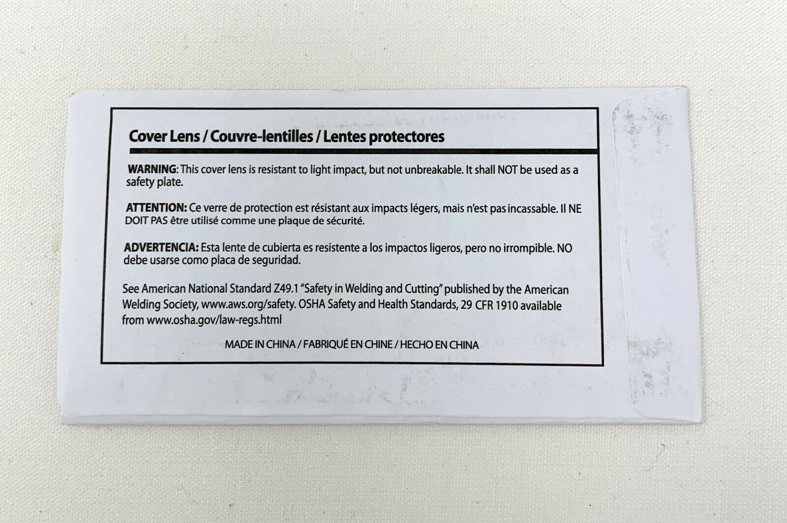 BEST WELDS Polycarbonate Cover Lens for Welding Helmet 2' X 4-41/4" 100% SP-2