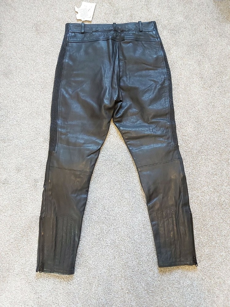 JTS Black Plain Motorcycle Leather Trousers Size 20 Regular CLEARANCE
