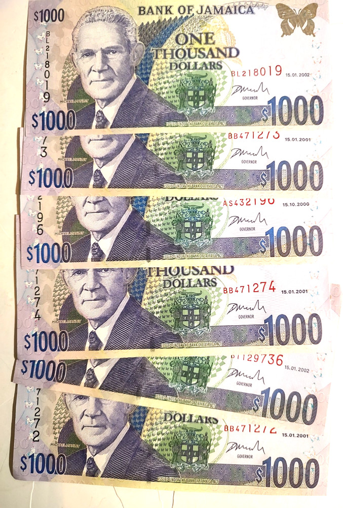 Jamaica 1000 Dollars P-86 2000- 2002 UNC