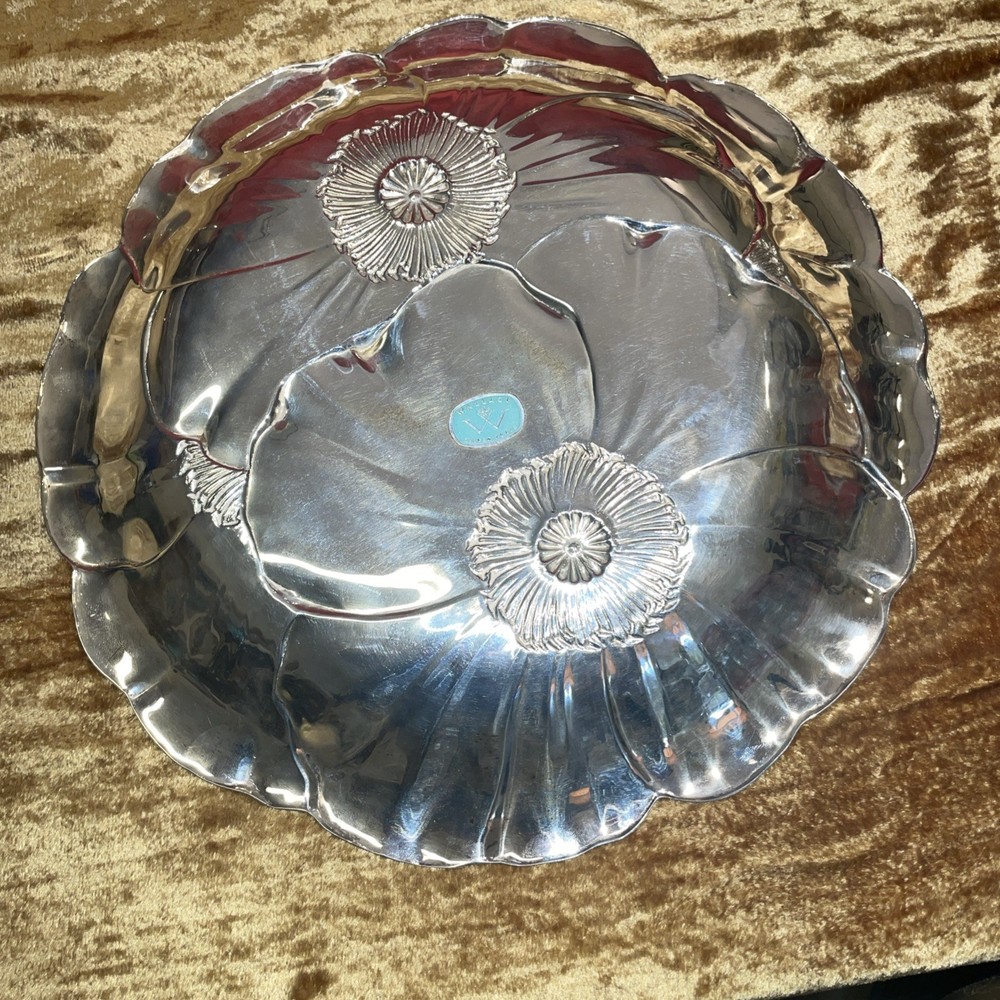 Wallace Silver Plated 13”poppy Pattern Platter