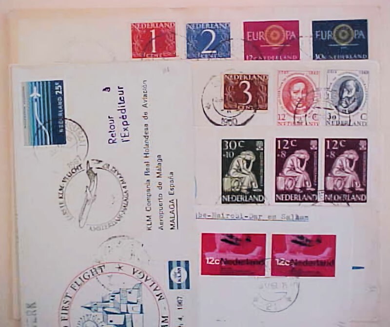 NETHERLANDS  5 DIFF. FLIGHT COVERS 1960-1969 CACHETED