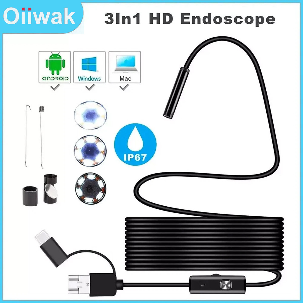 1M Endoscope Borescope HD Inspection Camera Scope for Android Waterproof