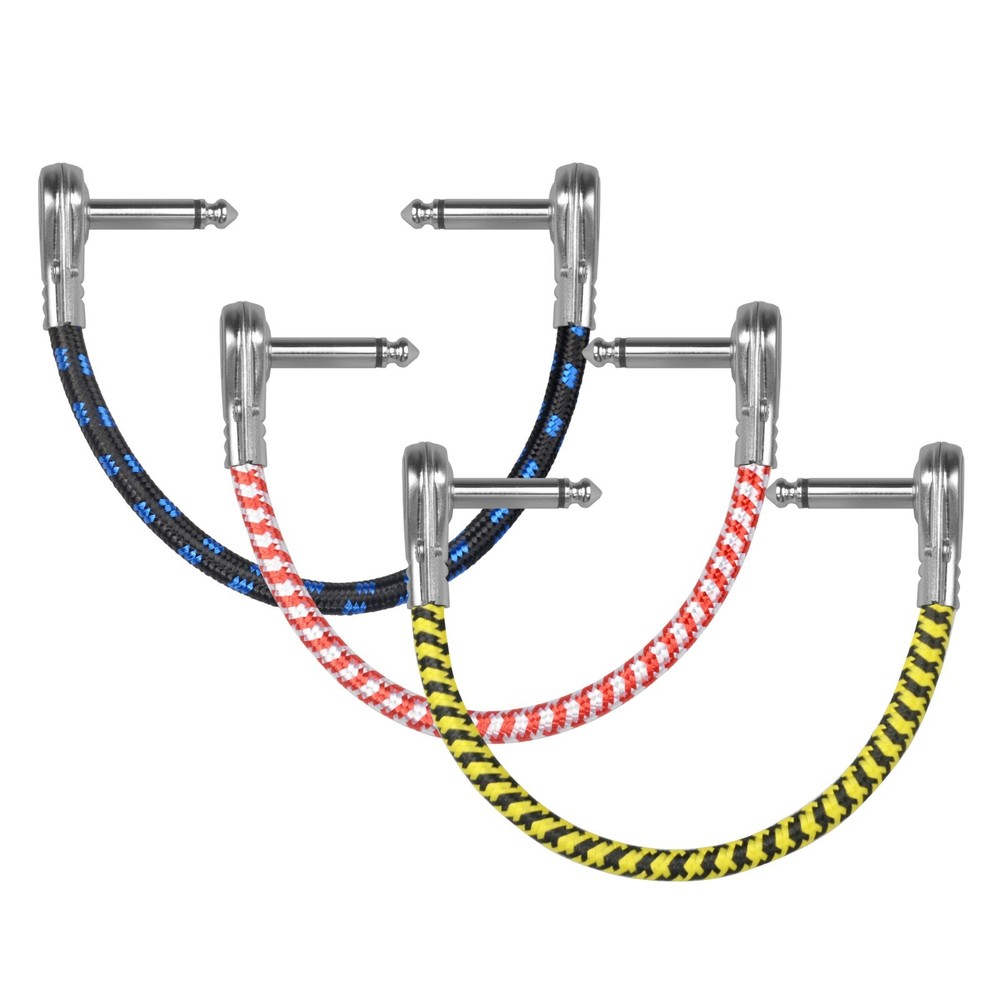 AZOR 6pcs Guitar Cable 15cm Patch Cable For Guitar Pedal Effect Connector Line