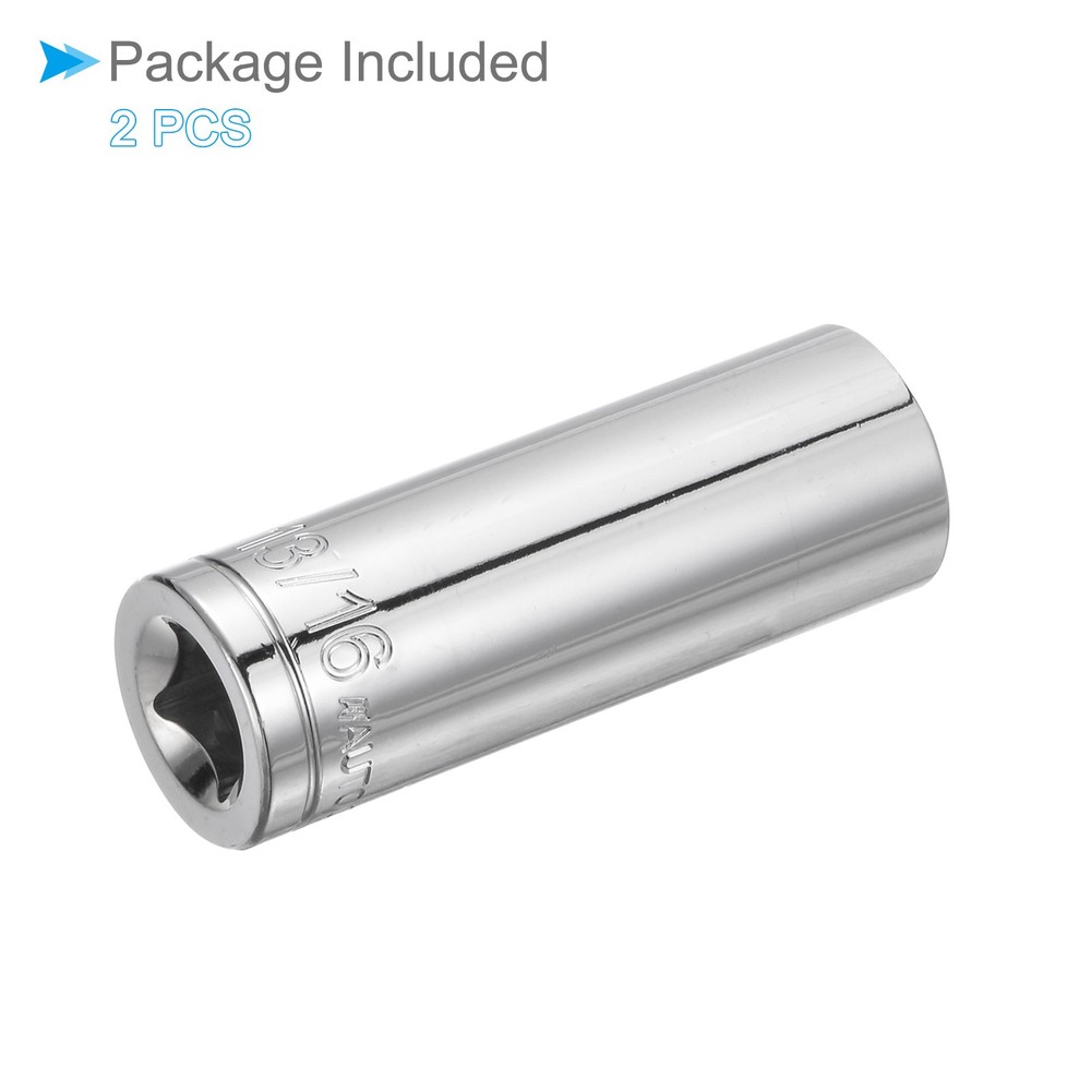 6-Point Socket, 1/2" Drive 13/16" SAE Standard Nut Impact Socket, 2-Pieces