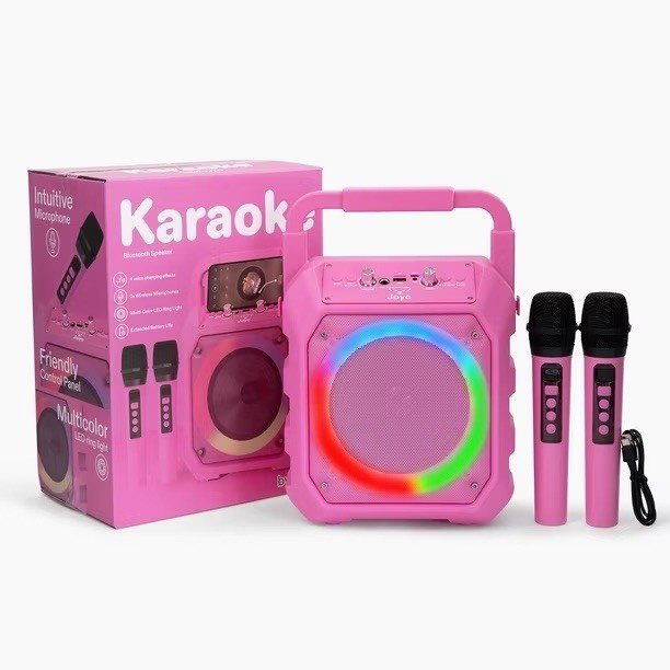 Karaoke Machine Bluetooth speaker with multicolor Led Ring light by Joyc