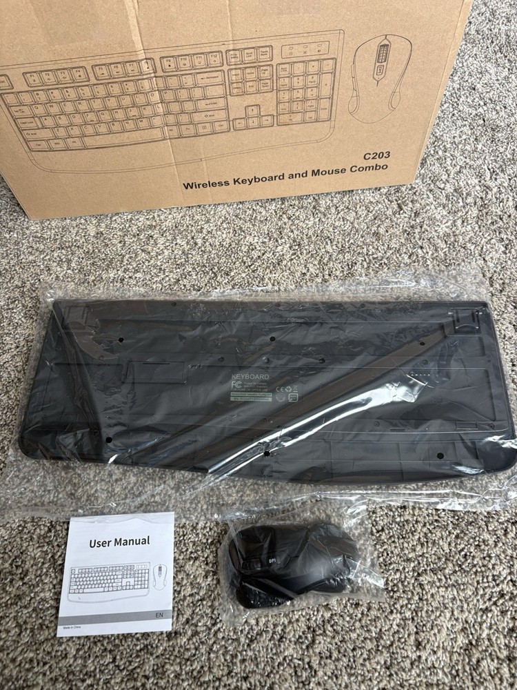 Wireless Keyboard and Mouse Combo, EDJO 2.4G Full-Sized Ergonomic