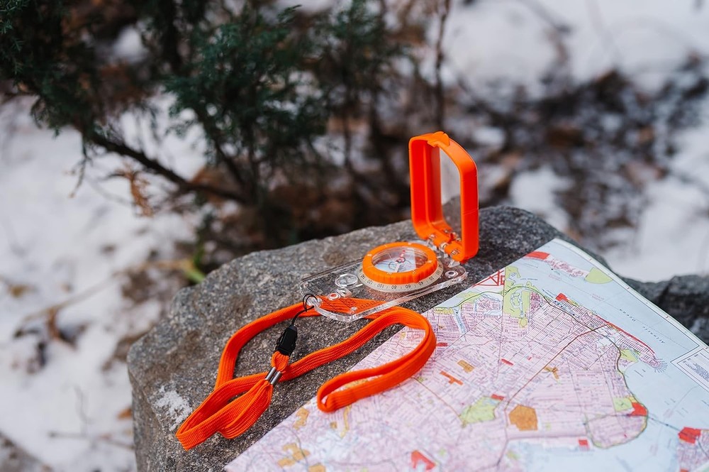 Boy Scout Sighting Compass - Adjustable Declination Mirror, Compass Base Plate,