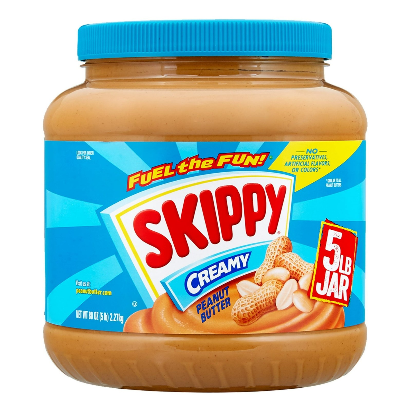 SKIPPY Creamy Peanut Butter 5 Pound Jar Smooth Spread Bulk Family Size