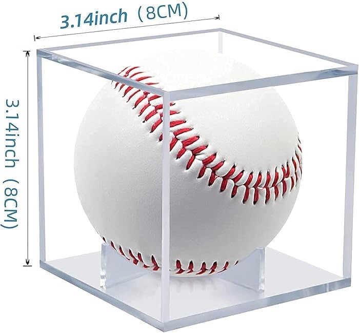 8 Pack Baseball Display Case, UV Protected Acrylic Boxes for 8 Pack, Clear