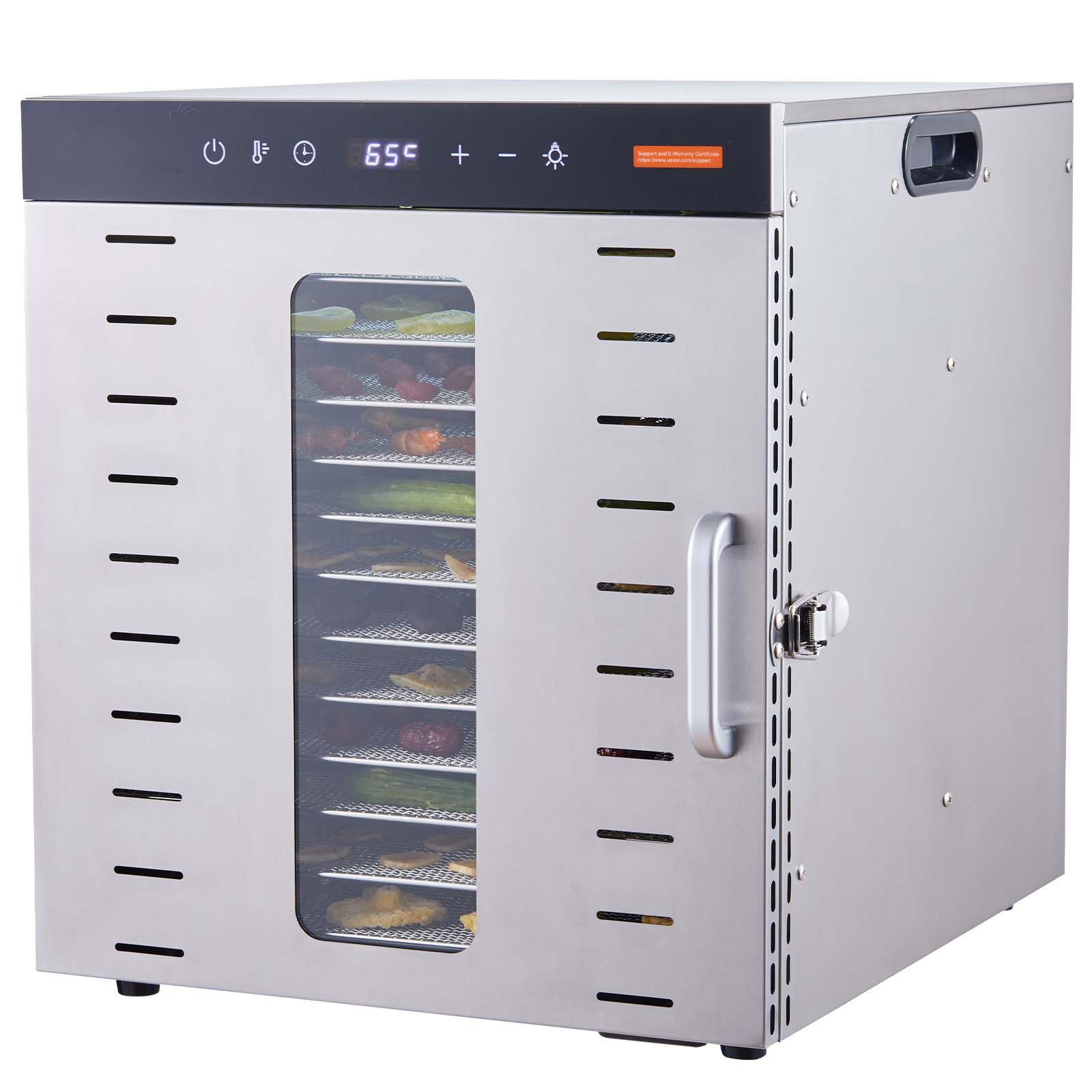 10 Trays Food Dehydrator 1000W Stainless Steel Vegetable Jerky Dryer Machine