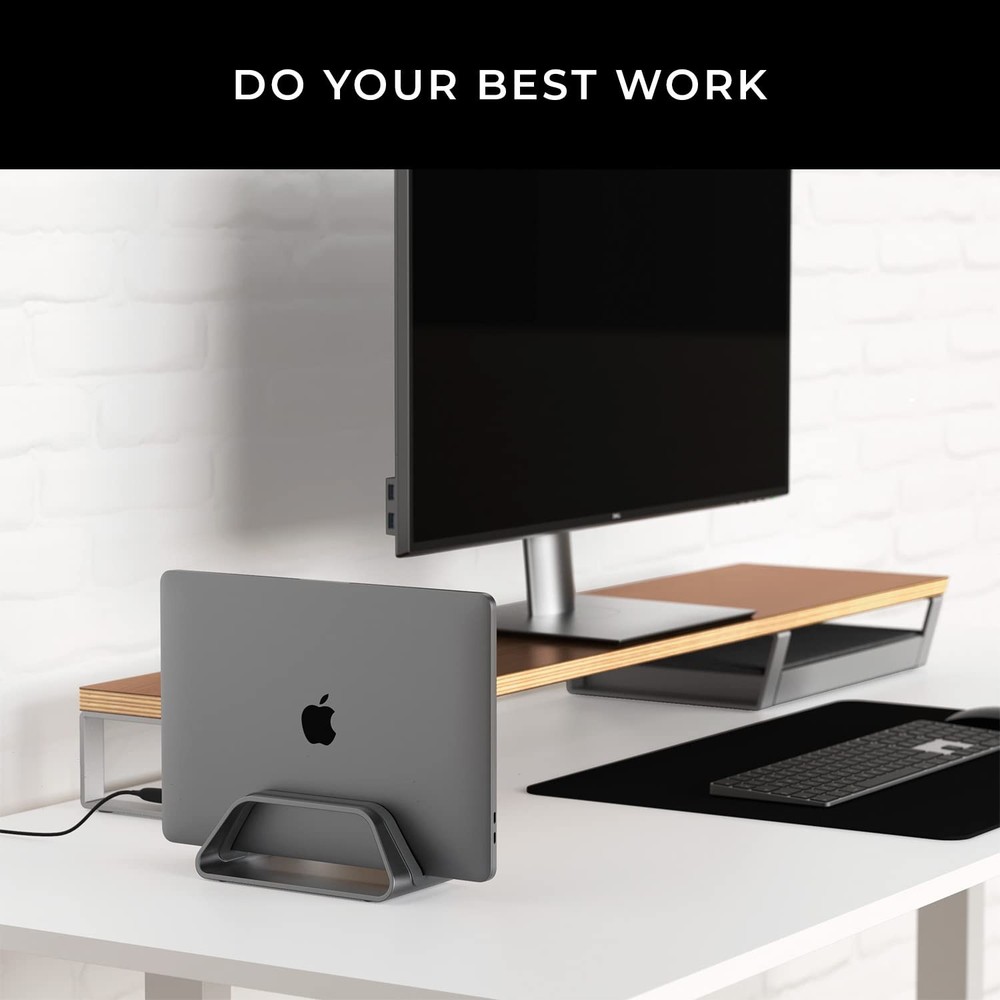 HumanCentric Vertical Laptop Stand Compatible with MacBook Pro and Space Gray