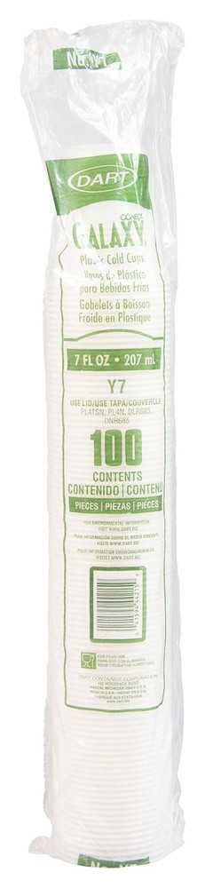 Dart Y7 Conex 7 Oz. Translucent Plastic Cold Cups - 2500 Count Case