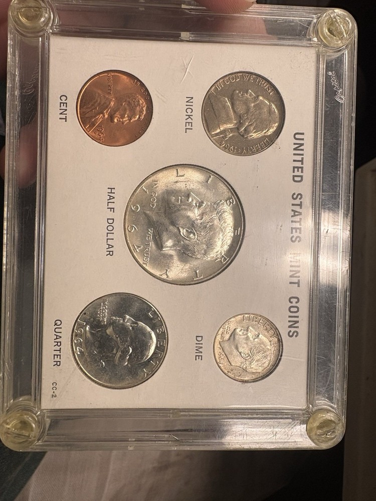 1964 Mint Coins In Hard Plastic Holder