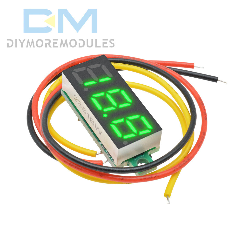 3-Wire 0.28" LED DC 0-100V Voltmeter Digital Display Voltage VOLT METER 12V 24V