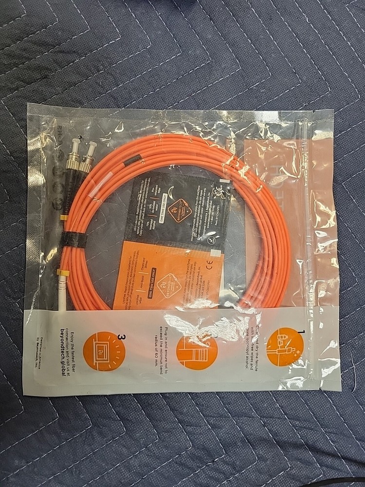 Beyondtech PureOptics Optical Fiber Patch Cable OM1 62.5/125um Duplex 5 Meter...