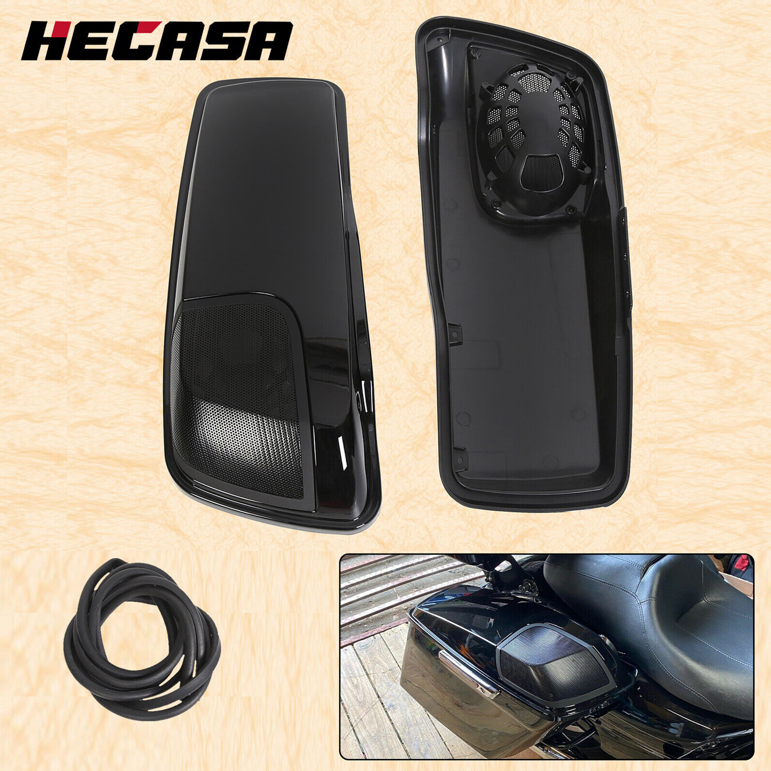 Saddlebag Lids Speaker 5x7 Cutouts For Harley Touring Road King Glide 2014-2024