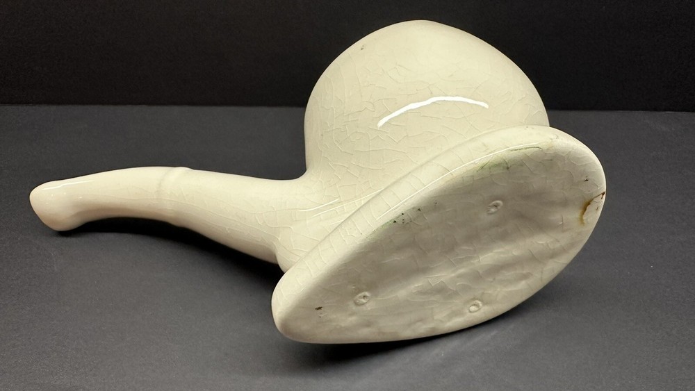 Vintage White Ceramic Figural Pipe Shaped Planter 7.5" Long