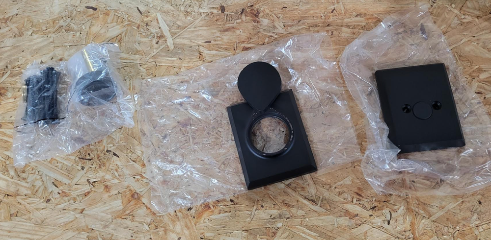 Emtek 450421FB Rustic Rectangular Sectional Dummy Handleset - Flat Black Bronze