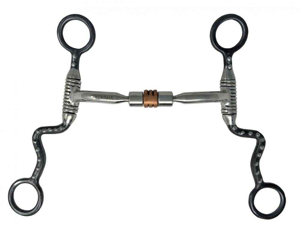 Showman Stainless Steel Snaffle Bit w/ Copper Roller Center