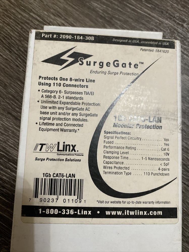 SurgeGate 1Gb CAT6-16 Volt Network Systems Equipment Server Surge Protector