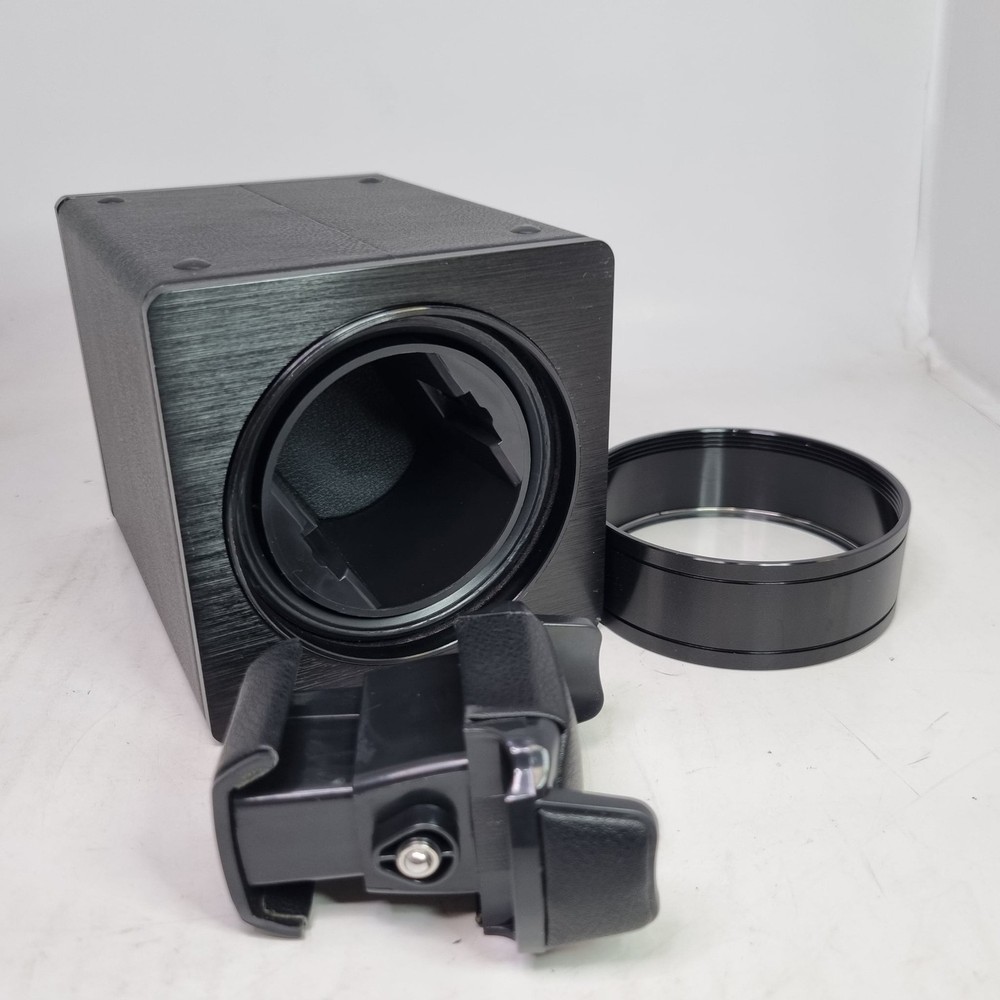 Dukwin Single Automatic Watch Winder Display Storage Case Vegan Leather Black