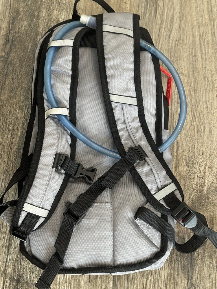 Sprayground Day Backpack Hydration Water Bladder Zipper Pockets Clean Gray