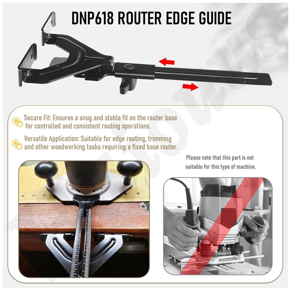 DNP618 Edge Guide for Fixed Base Compact Router,Compatible With DEWALT DWP611 R