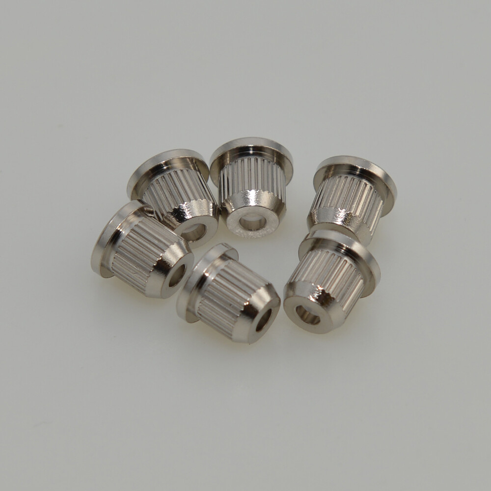 6pcs/set Brass Through Body String Ferrules String Bushings For Electric Guitar