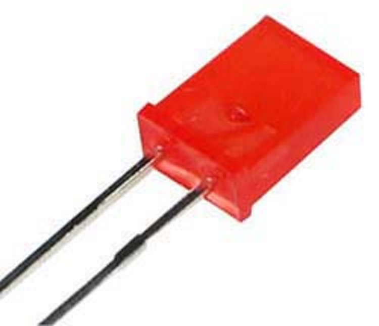 5 PCS GaAsP/GaP Hi-Effi Red Diffused LED Rectangular 631nm 12mcd 2.1V