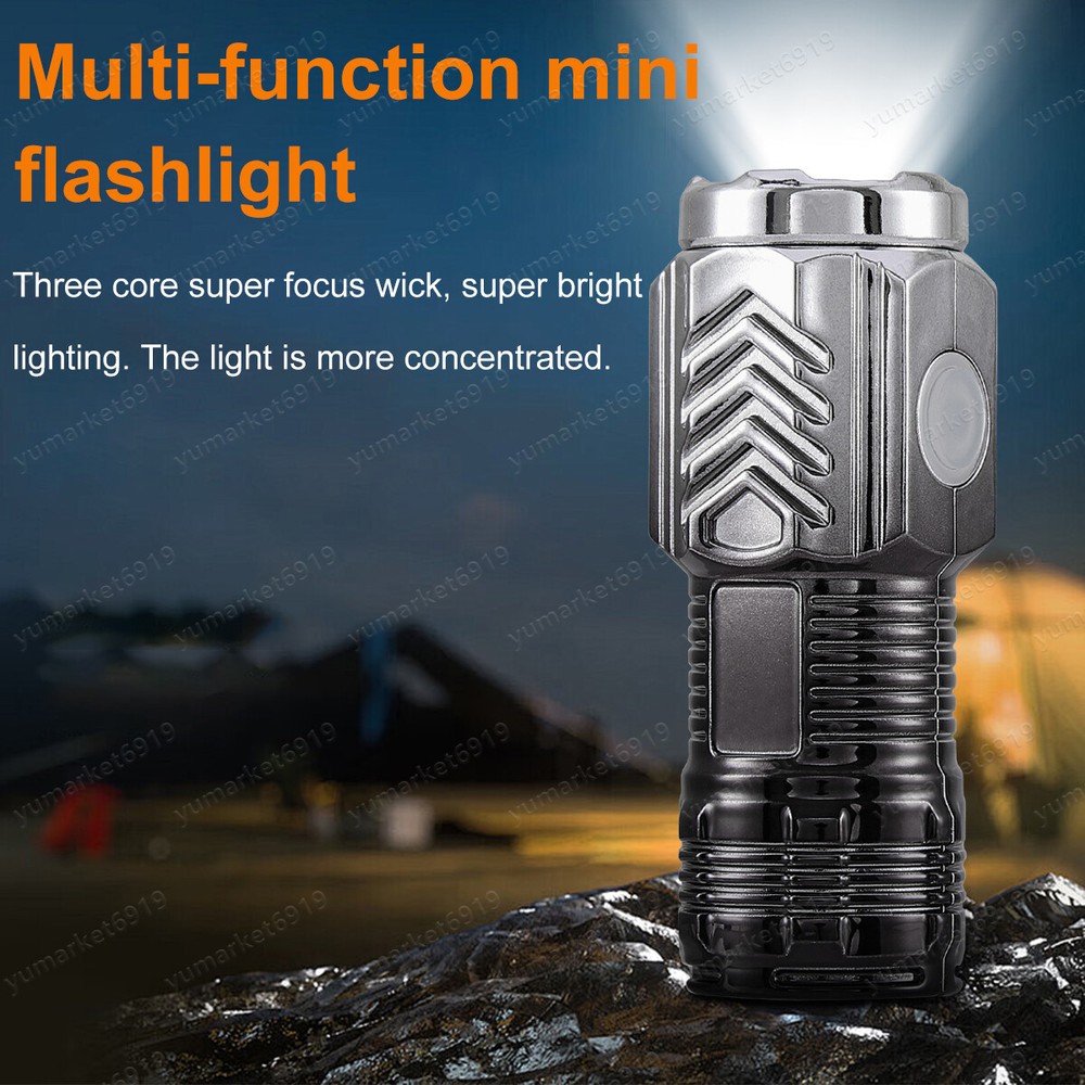 Super Bright LED Tactical Flashlight Mini USB Rechargeable Lamp 5 Modes Light US