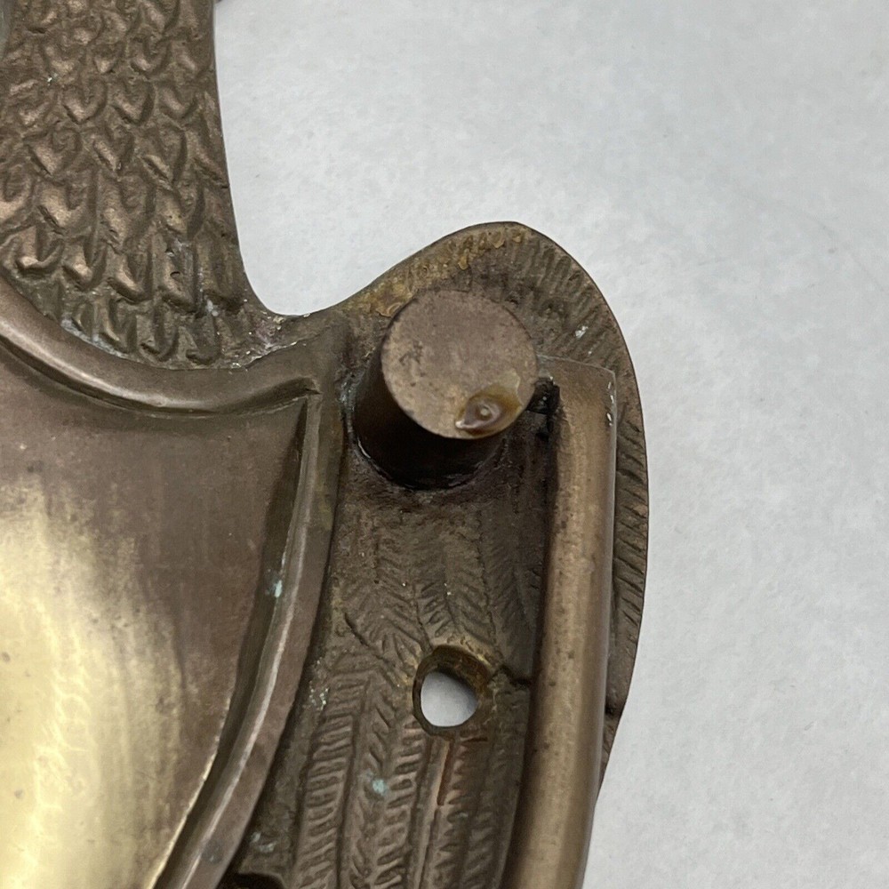 Vintage Solid Brass Door Knocker American Eagle & Shield 6.5" Tall
