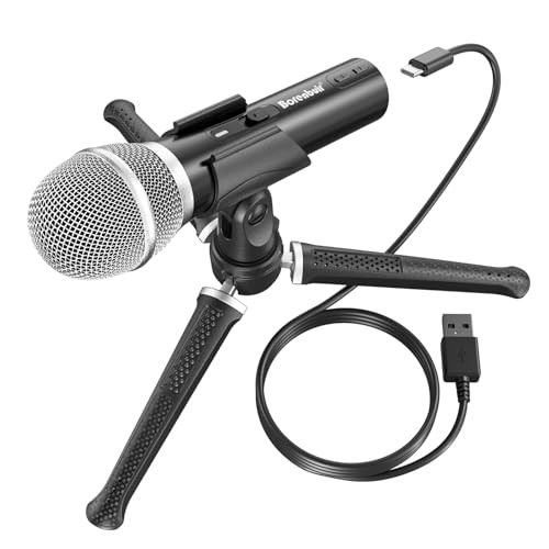 USB/XLR Podcast Dynamic Microphone, Studio Mic Kit with Volume Control, Pop