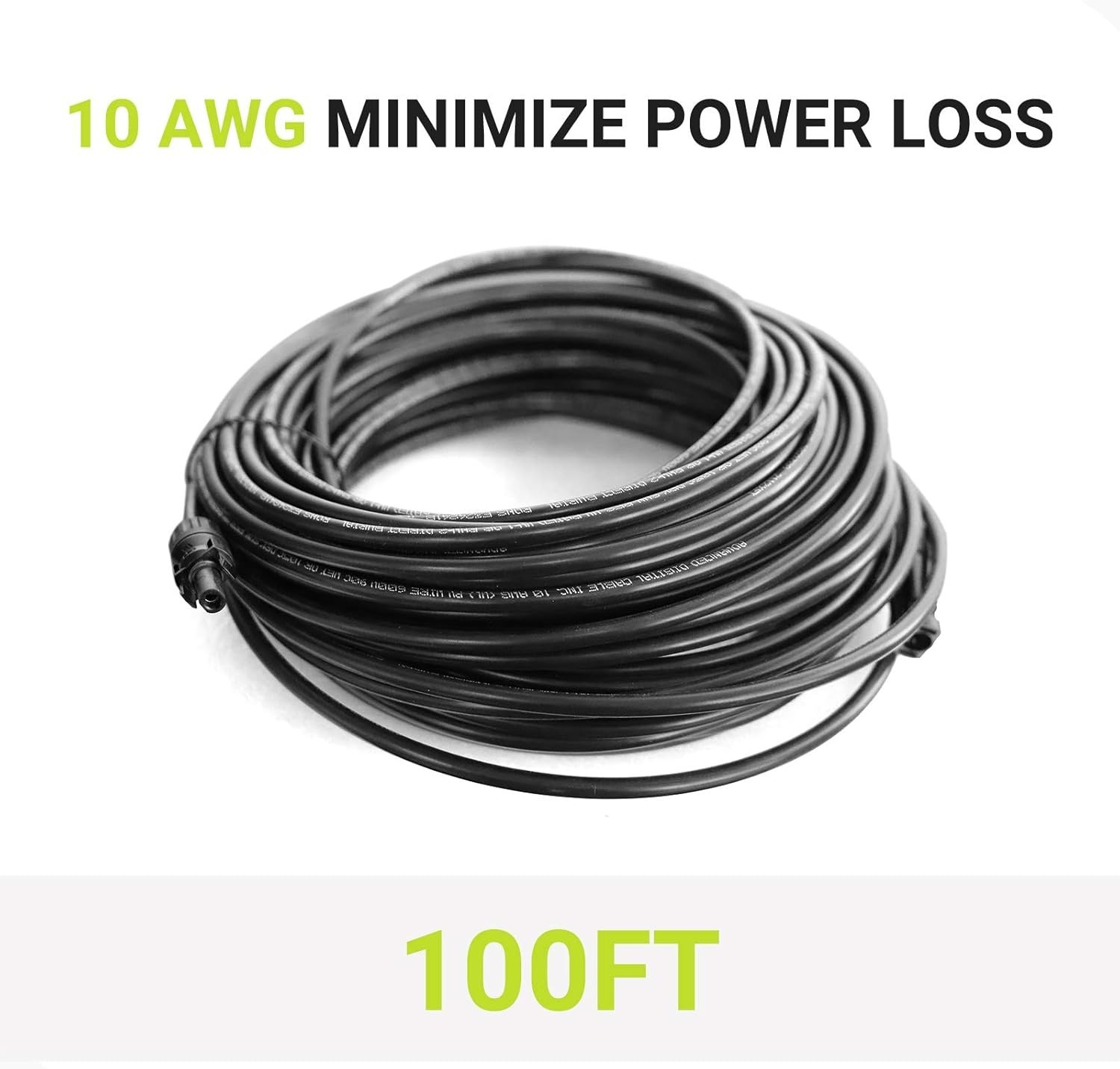 Newpowa Solar Panel Extension Cable 10 AWG Wire with Connectors - 100ft