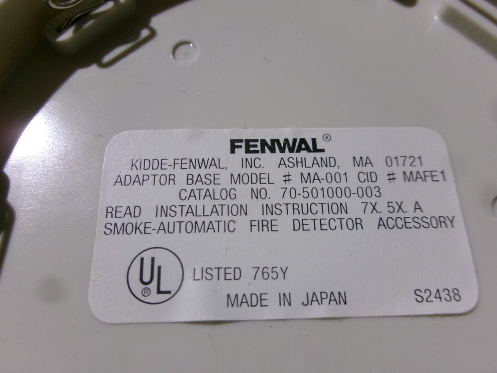 New Fenwal MA-001 Adapter Base