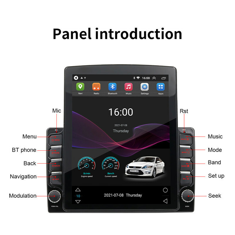 Android Car Vertical Screen Audio Stereo Bluetooth Autoradio Multimedia GPS Navi