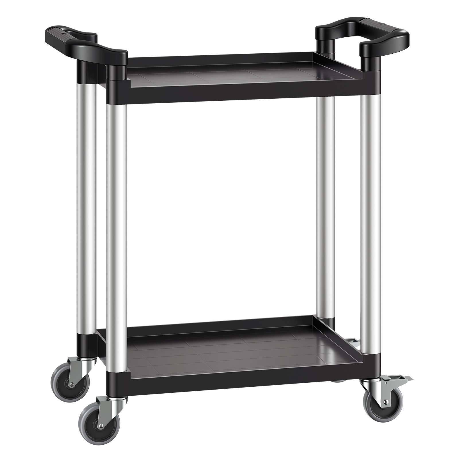Heavy Duty Utility Cart 300 lbs Capacity 2-tier Service Cart with Wheels