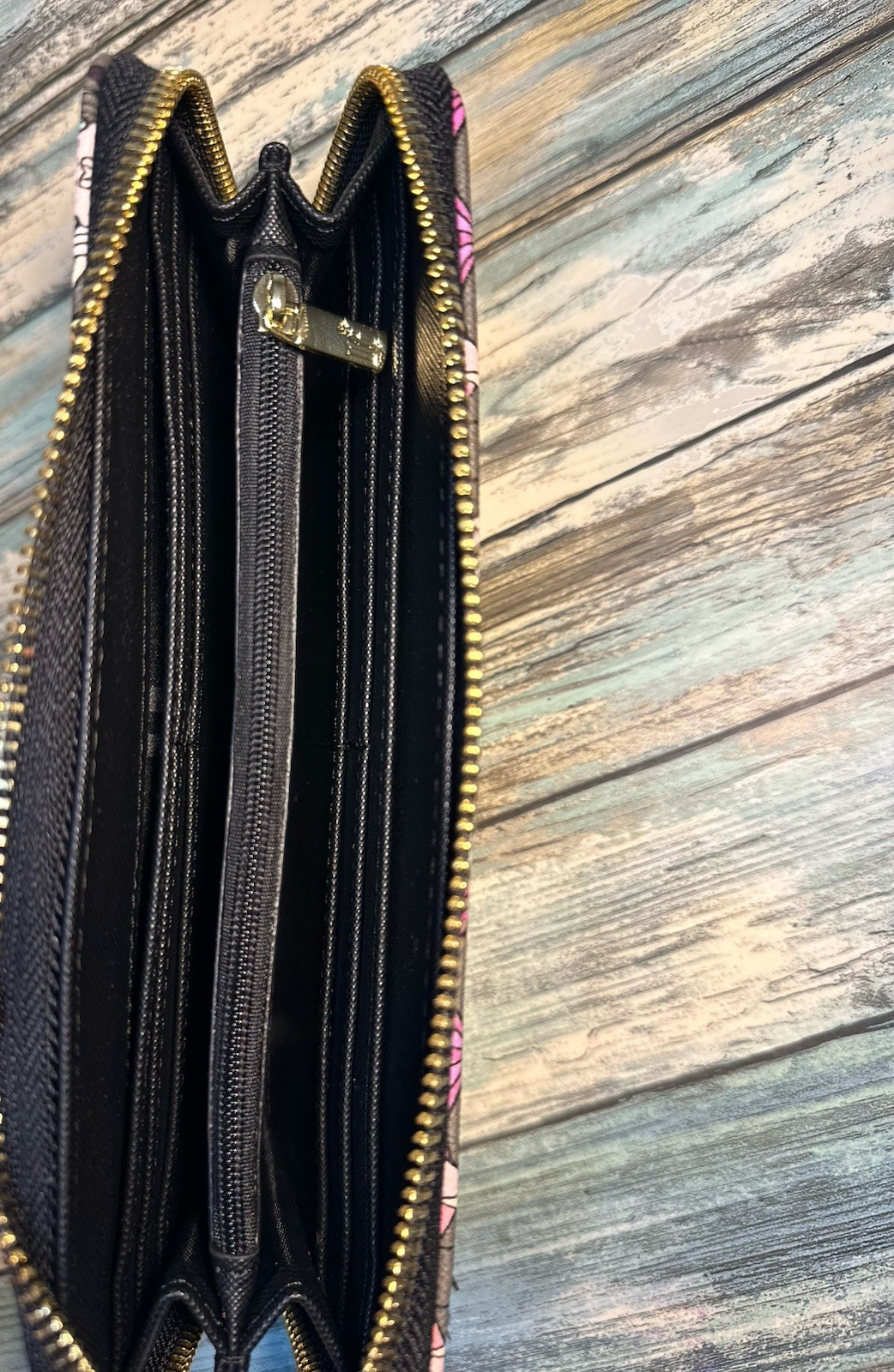 NEW Disney Villains Loungefly Zip Around All Over Print Wallet • Purple