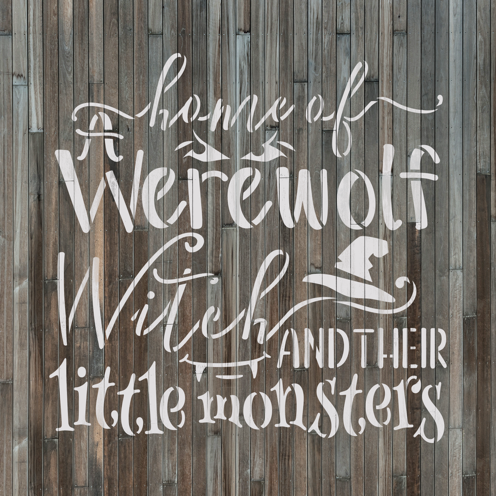 Little Monsters Live Here Stencil - Reusable Stencils for DIY Projects