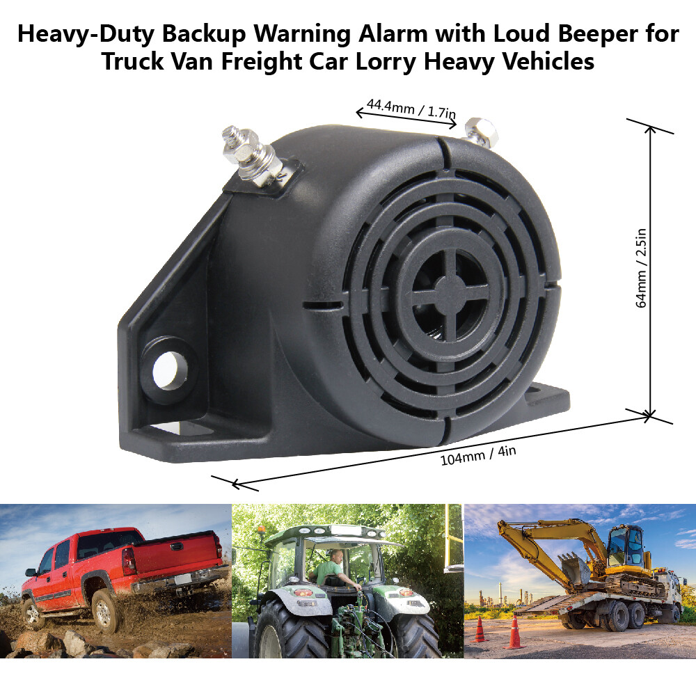 Universal 102dB Back-up Warning Alarm Beeper Reversing Horn Truck Heavy Vehicle