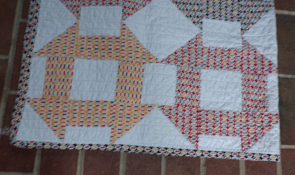 Handmade Small Multicolor Geometric Quilt