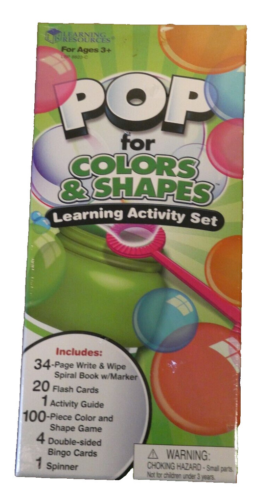 Learning Resources Pop Color And Shapes Learning Activity Set Reusable Game NEW