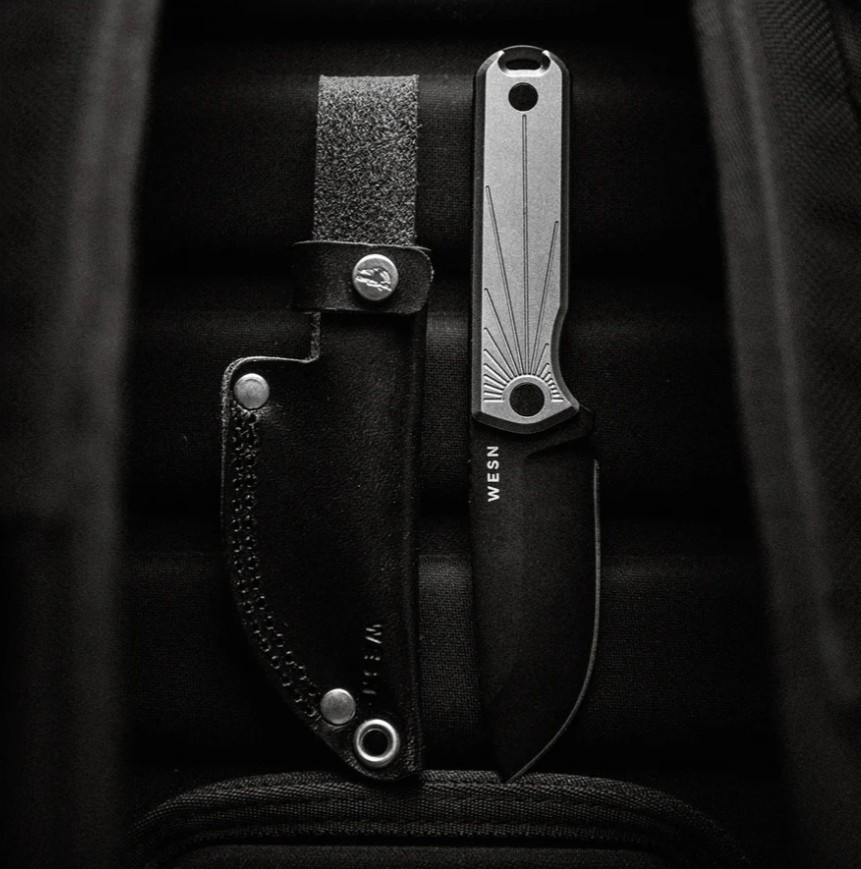 WESN x Raven The Pirate - Raven's Bornas - Titanium Handle Fixed Blade Knife