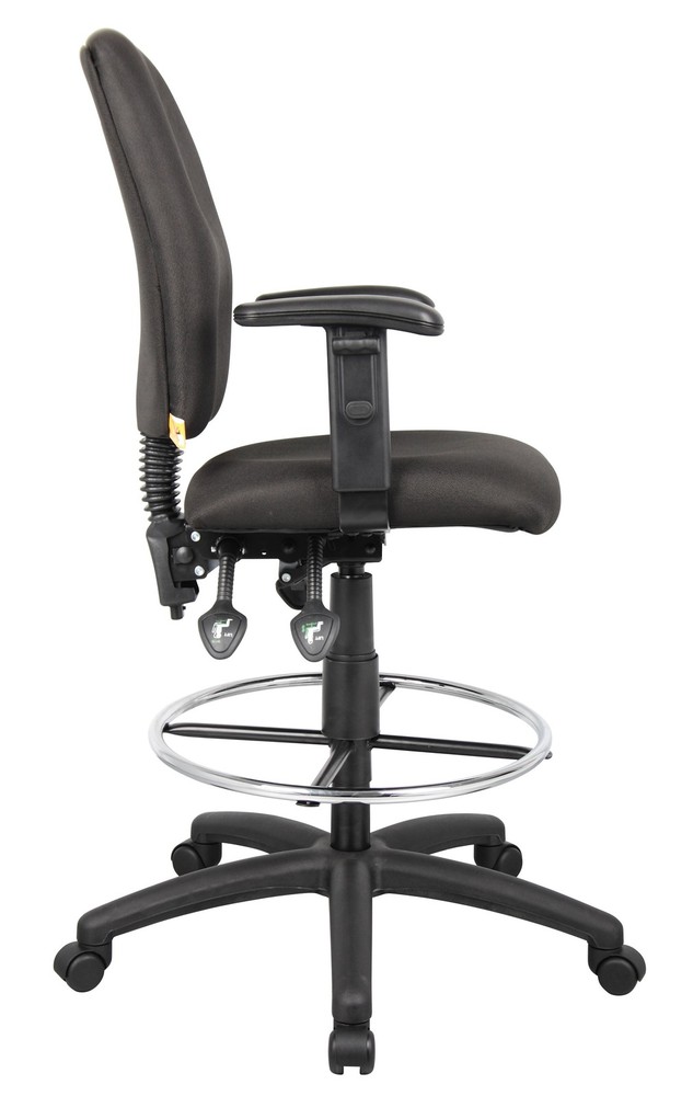 Boss Multi-Function Fabric Drafting Stool W/ Adjustable Arms MODEL # B1636-BK