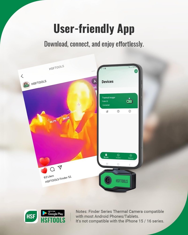 Portable Thermal Imaging Camera for Android, Battery-Free and Durable Design