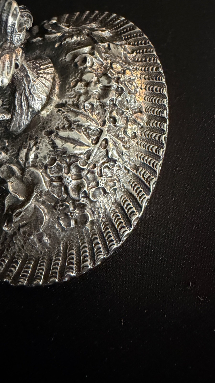 Antique Sterling Silver Repousse Lid Probably S Kirk & Son